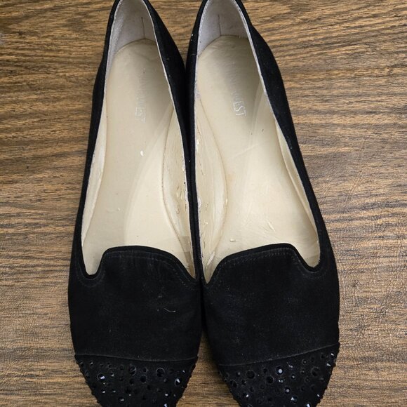 NINE WEST Carmina Women's Black Flats/Loafer w/Beaded Cap Toe - Size 8M - Picture 9 of 16